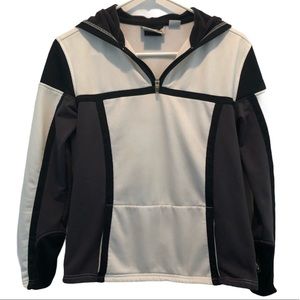 Vtg Obermeyer Black Hoodie Pullover Jacket Top